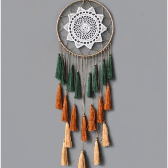 UO Feather Green Boho Dream Catcher Wall Hanging - Picture 6 of 10